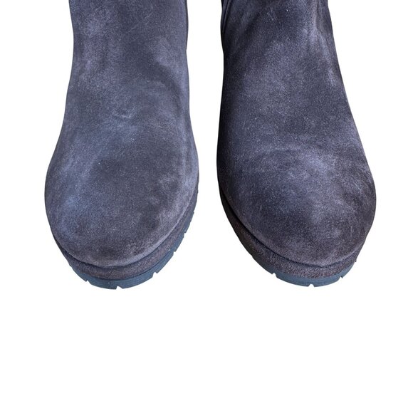 Prada Brown Suede Wedge Heel Ankle Boots Booties Size 38.5 - Picture 12 of 12